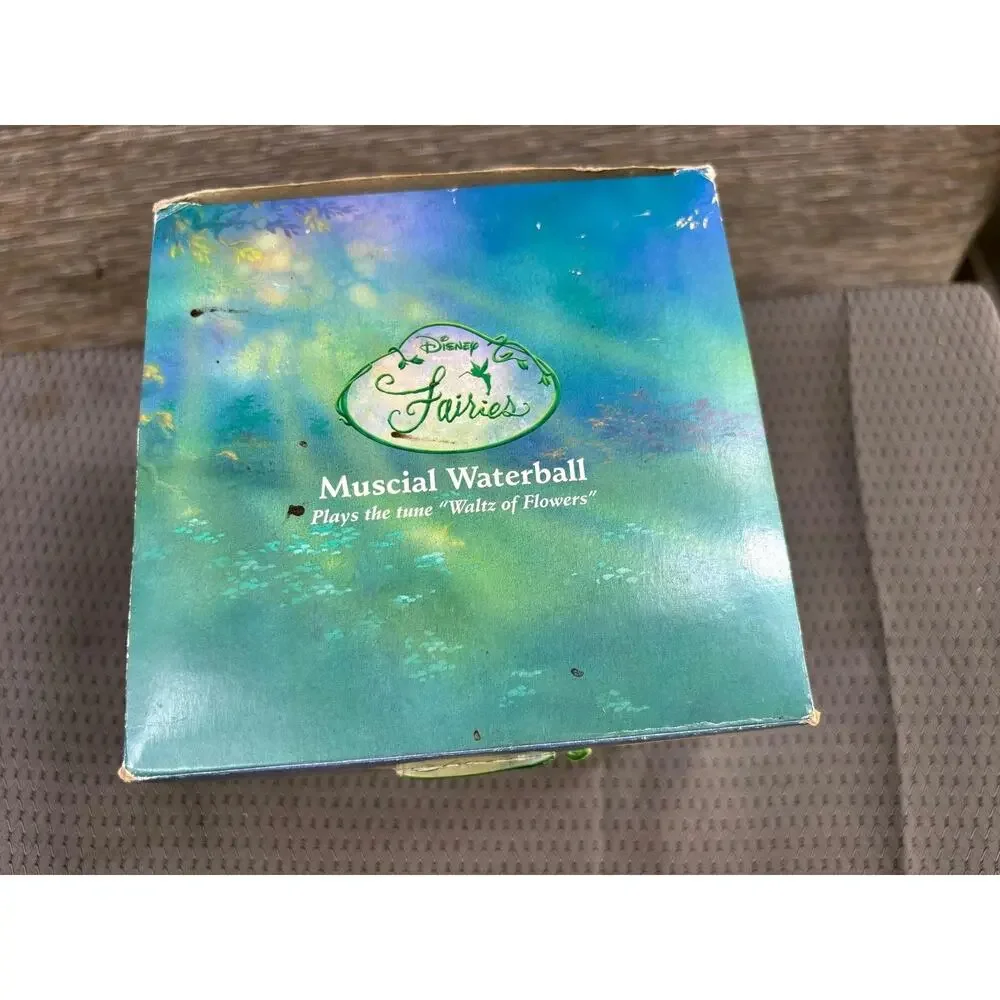 VTG Disney Fairies Tinker Bell Musical Waterball Snow Globe Waltz Of Flowers Box